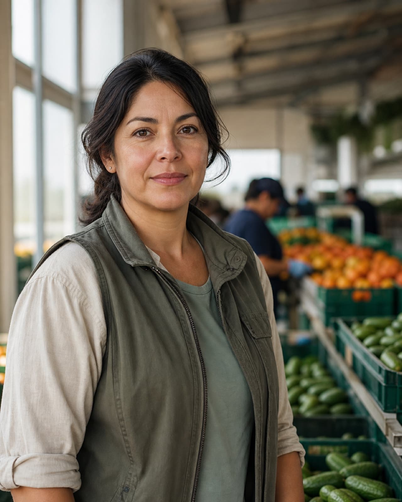 A produce operations professional inside a packing facility.